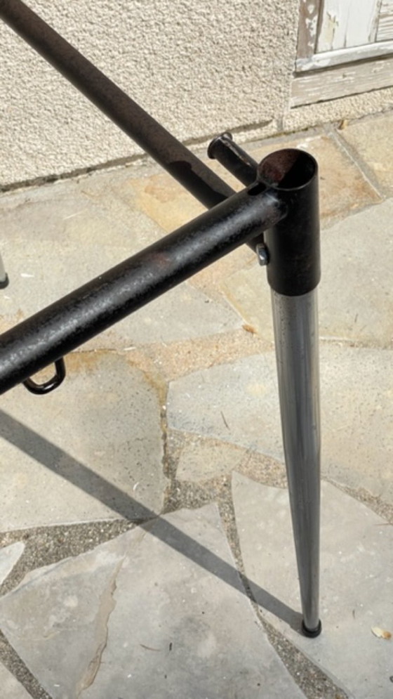 Image 1 of Table Bureau en formica à 2 rallonges vintage