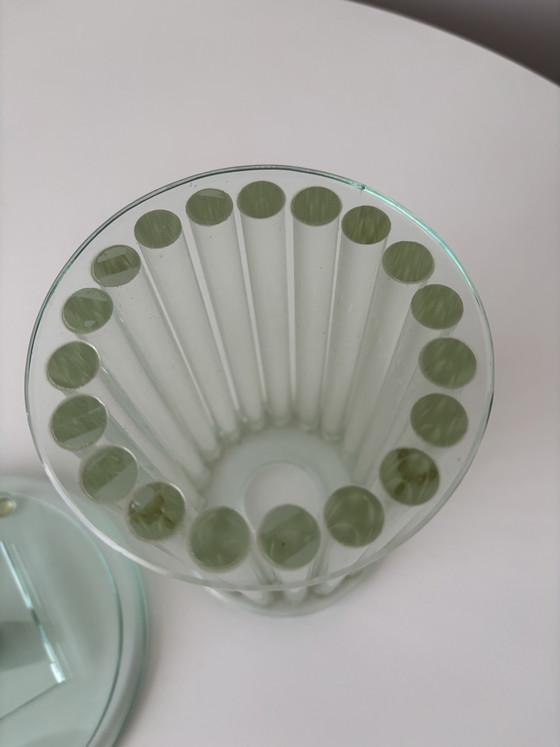 Image 1 of Glass cylinder tube lamp contemporary Dutch design 1980 