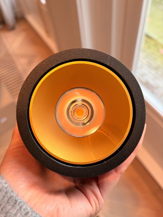 Image 1 of DeltaLight opbouwspots zwart/goud - dimbaar - 4/5 stuks