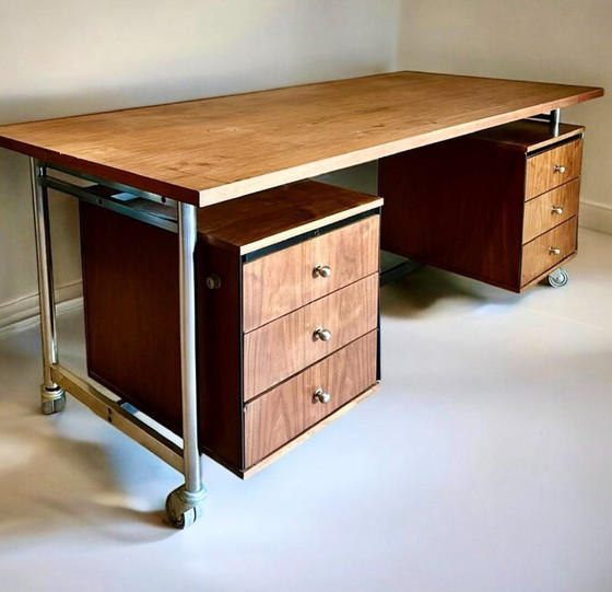 Image 1 of Vintage XXL Jules Wabbes Bureau – Le Mobilier Universel, België jaren 60