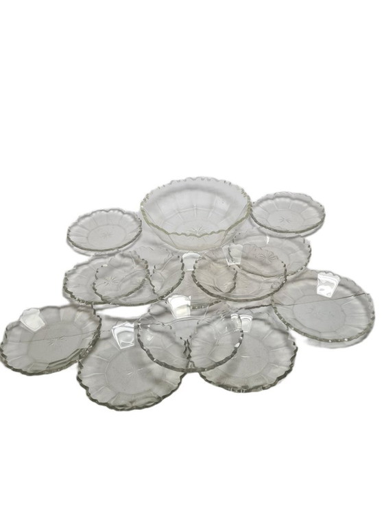 Duitse Biedermeier dessertset, jaren 1850, set van 13 – Tafelwaar, Glass (photo 4 of 17)