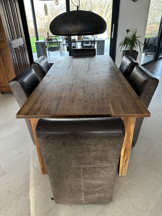 Image 1 of Eettafel eikenhout, 210x100 cm, 6-8 persoons