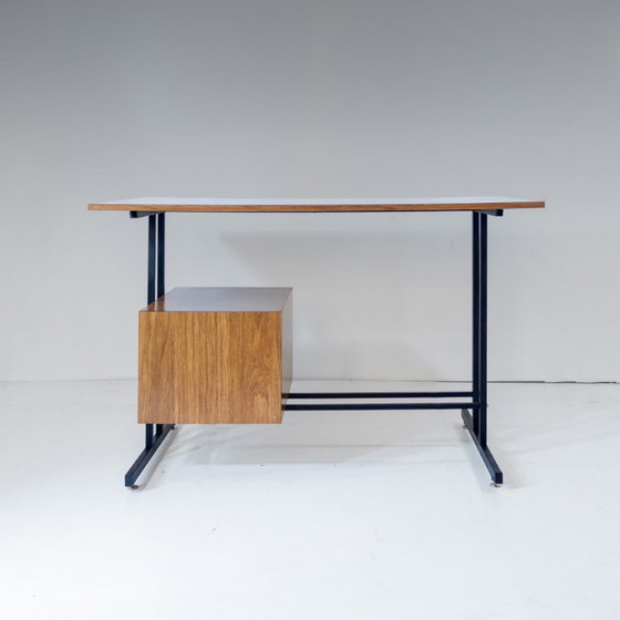 Image 1 of 1x Schrijftafel in mid-century modern stijl, messing en metaal, Italië jaren 1960