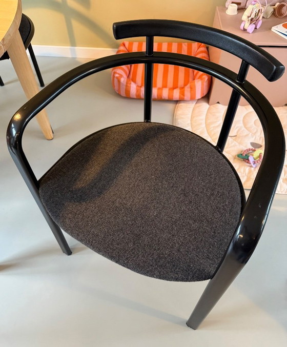 Image 1 of Set of 4 ‘Segis’ dining chairs by Carlo Bimbi for Martina - Italy, 1980s / black with grey upholstery