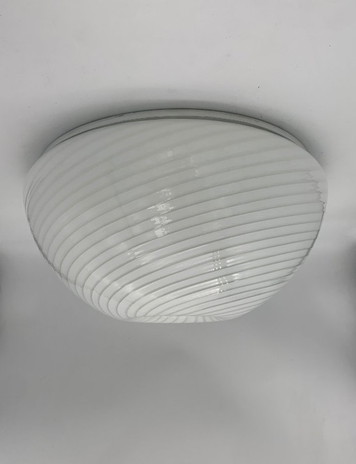 Murano glass ceiling light attributed to F3, restored, made in Italy, vintage