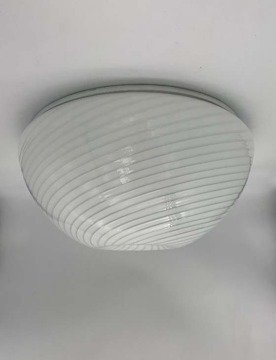 Image 1 of Murano glass ceiling light attributed to F3, restored, made in Italy, vintage