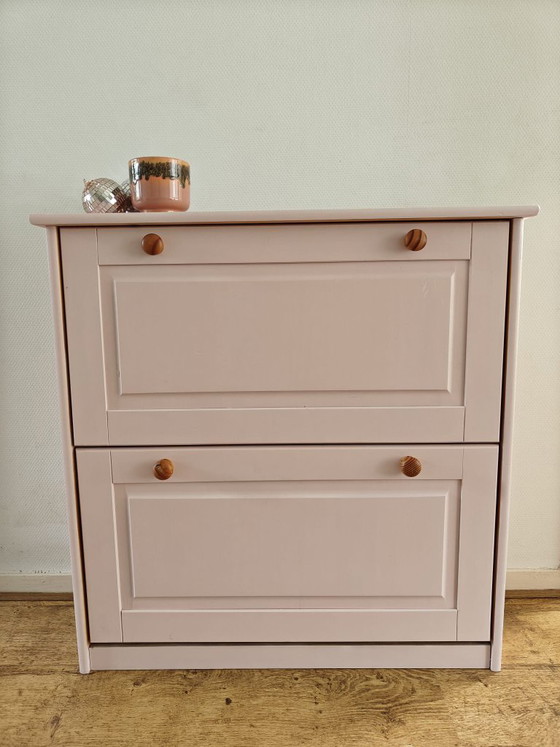 Vintage roze schoenenkast met 2 kleppen – Sfeervol en uniek – Kledingkasten, Wood (photo 6 of 7)
