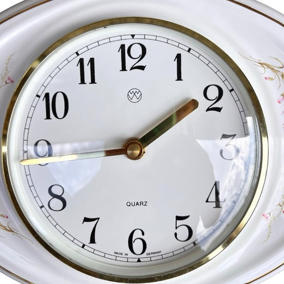 Image 1 of Wallendorfer Porzellan porcelain wall clock, Germany 1980s quartz