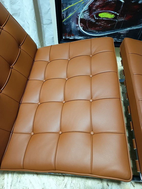 Image 1 of Sillones KNOLL Studio Barcelona (NUEVA Serie 2026) en piel natural (color coñac)