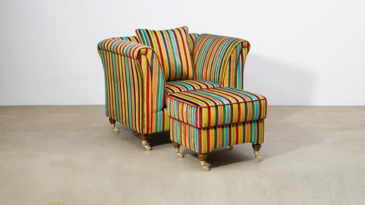 Sillón de lujo con reposapiés - Estilo ETRO