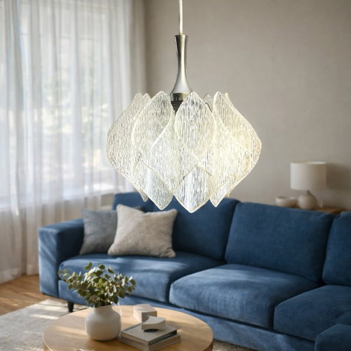 Duitse transparant acrylglas hanglamp van mij Marbach Leuchten, jaren 60