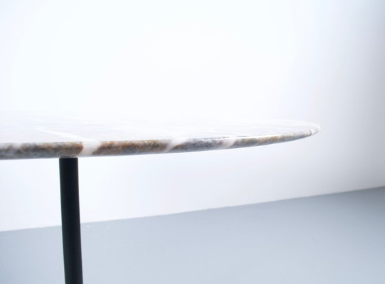 Italian-made Round Table, Marble and Steel, 60s, Dining tables, Metal, Grey, Mid Century Modern (photo 11 of 13)