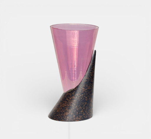 Postmoderne Vase aus Glas und Keramik, 1980er Jahre
