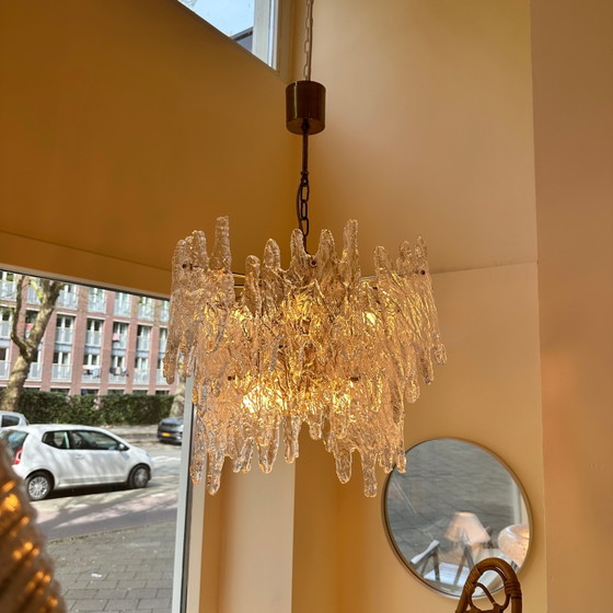 Image 1 of Murano ‘ice glass’ kroonluchter van Zeroquattro Milano