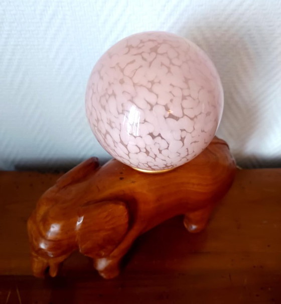 Image 1 of Lampada a forma di elefante in vetro Clichy, Art Déco