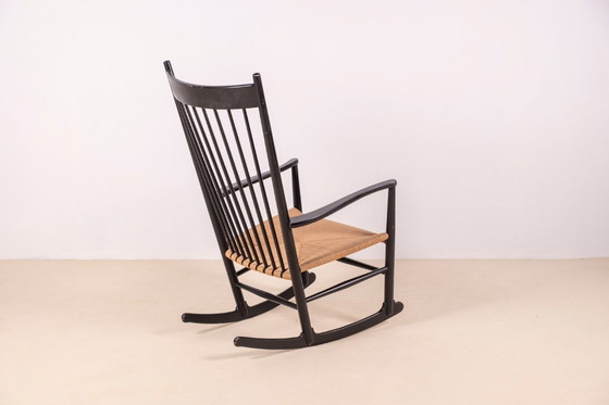 Image 1 of Sedia a dondolo nera Hans J. Wegner J16, 1969 FDB