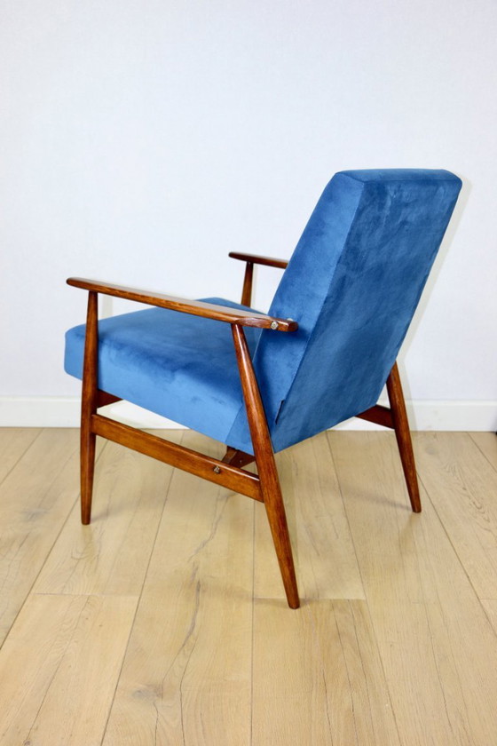 Image 1 of Vintage fauteuil 'Lis', jaren 70, blauw - 2 stuks beschikbaar