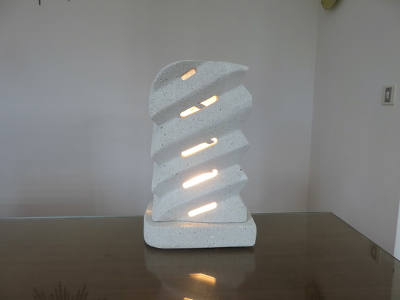 Image 1 of Grote stenen sculptuurlamp, 1970, Frankrijk