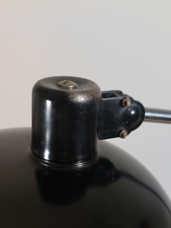 Image 1 of Seltene schwarze verchromte Bauhaus Schreibtischlampe Tischleuchte