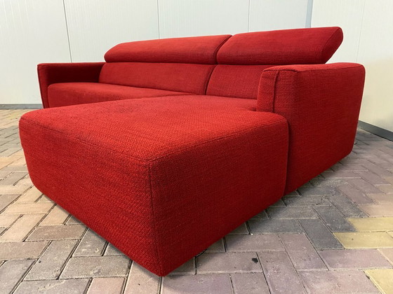 Image 1 of Montel Red Fabric Corner Sofa – Adjustable Headrests – Spacious Comfort – Free Delivery NL & BE