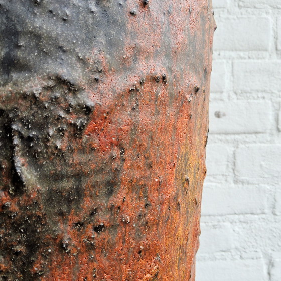 Image 1 of XXL West Germany Floor Vase Carstens Tonnieshof Fat Lava / West Germany Ceramic Vase Extra Large