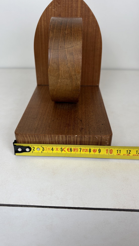 Image 1 of Vintage wooden bookends in the style of the Amsterdam School / Art Deco