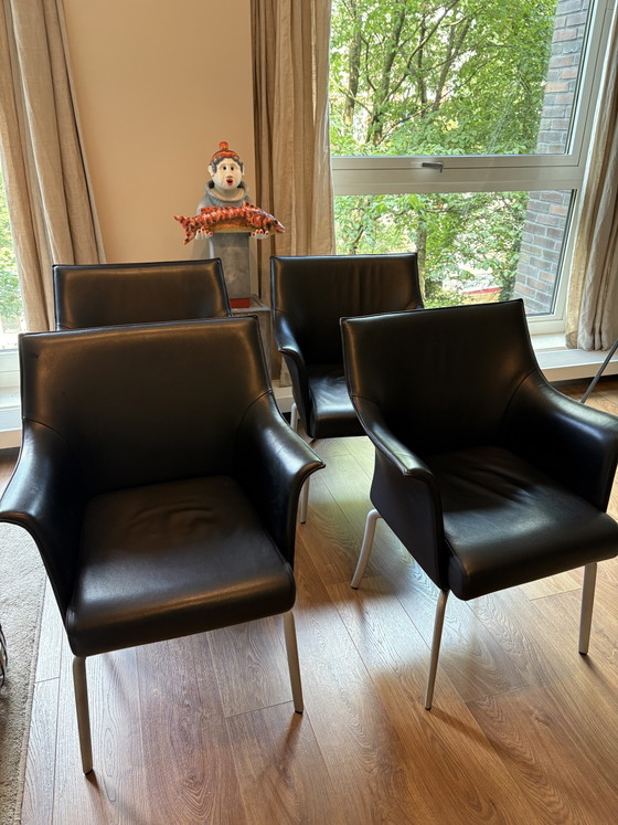 4 chaises de salle à manger en cuir Rolf Benz – Leather, Metal (photo 8 of 12)