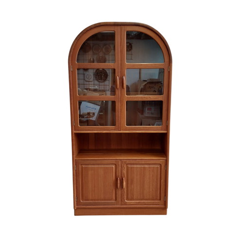 Vintage Dyrlund vitrinekast, boogkast met verlichting 