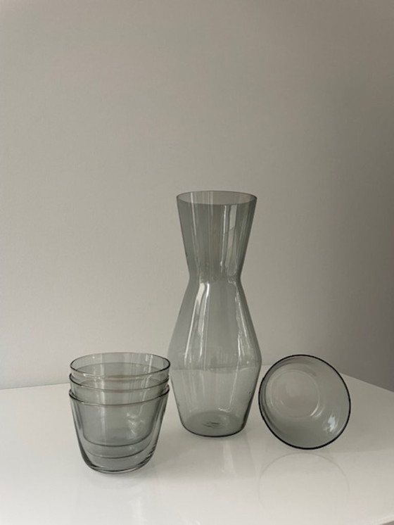 Image 1 of Deens design karaf met 4 glazen rookglas