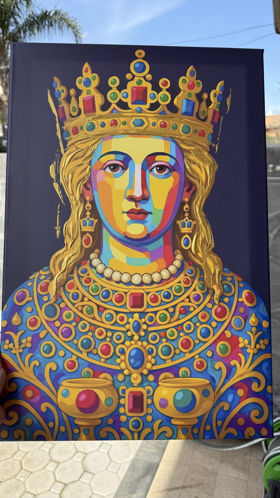 Image 1 of Portret van Sant S. Agata in Catania – Iconisch Italiaans religieus icoon – Pop Geometrisch portret