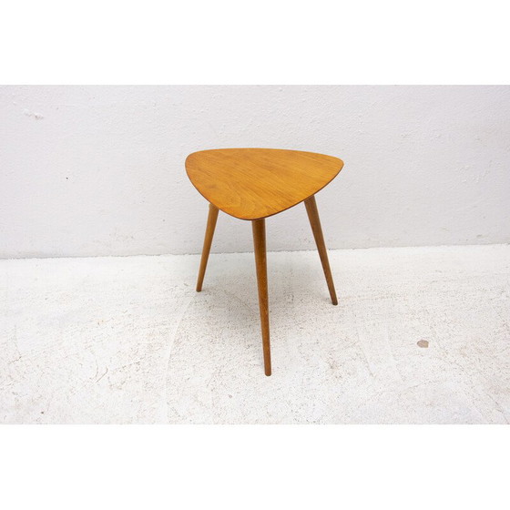 Image 1 of Vintage tripod stool in beechwood, Czechoslovakia 1960s