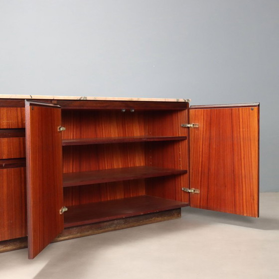 Buffet des années 1960 en bois et marbre – Buffet bas, Wood (photo 4 of 12)