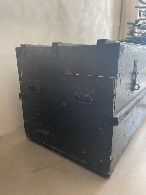 Grande baule da nave/baule da cabina d'epoca