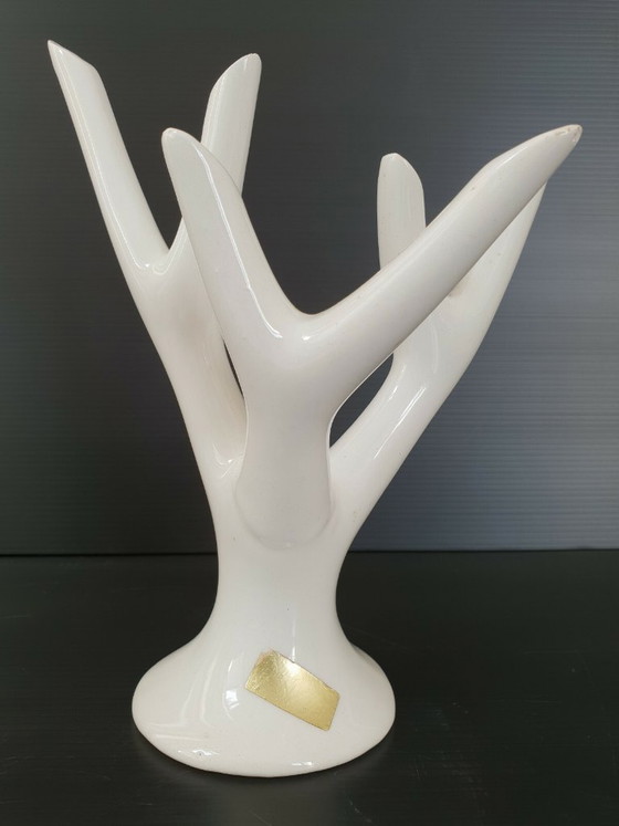 Image 1 of Ceramic Tree Branch Vase, 1960s-1970s Vintage 60s-70s Space Age Pop