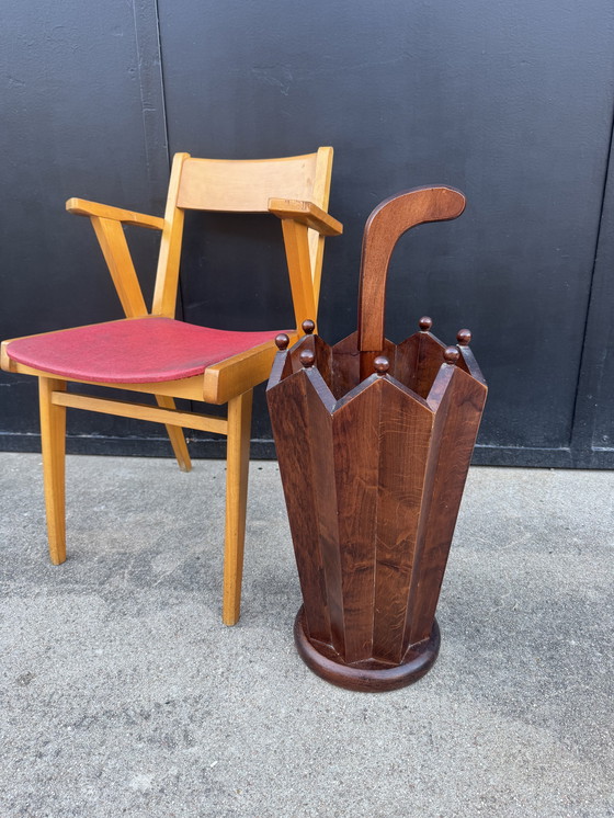 Image 1 of 1950s wooden umbrella stand