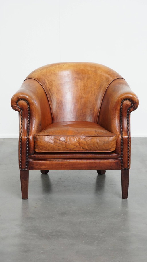 Fauteuil club en peau de mouton