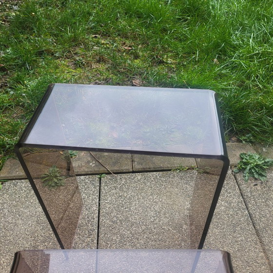 Image 1 of 3 tavolini laterali in plexiglass fumé degli anni '60-'70