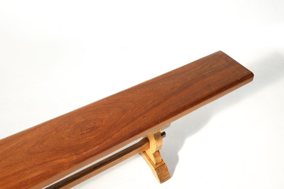 Image 1 of Très long banc de monastère en bois d'orme massif, France vers 1850 1850