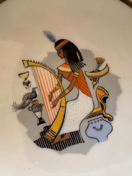 Image 1 of Servizio da 6 pezzi in porcellana Schirdding Bavaria di metà secolo, dedicato ai musicisti di tutto il mondo.