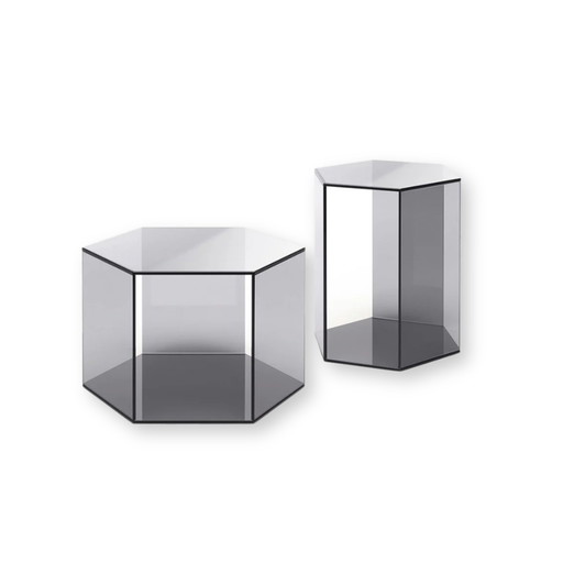 Hexagon Side Table - Low - Black Transparent - Fést Amsterdam