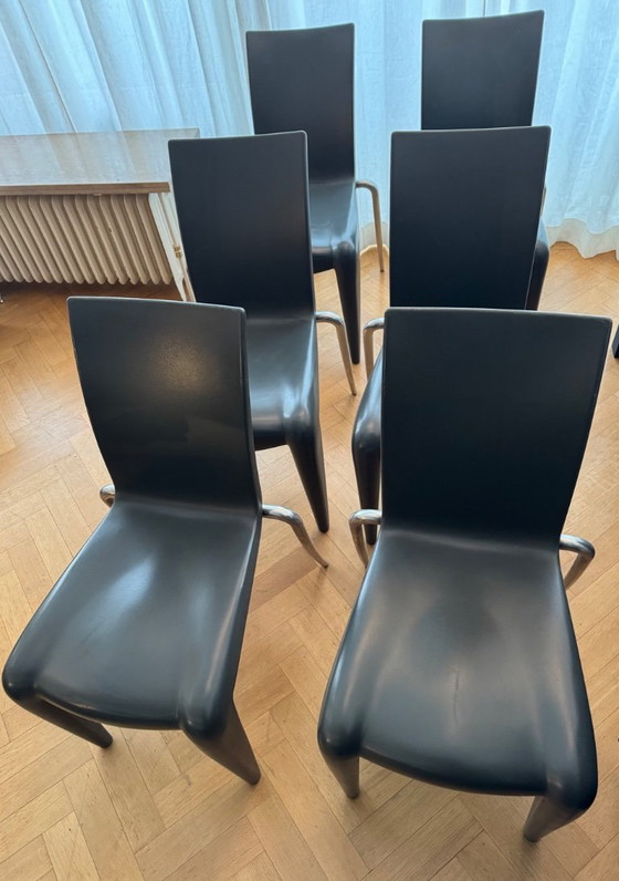 Image 1 of 6x Vitra LOUIS 20 stoelen van Philippe Starck in donkergrijs