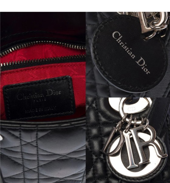 Image 1 of Borsa Dior Lady Dior in Cuir Noir - 103453