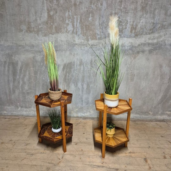 Image 1 of Supporto geometrico in legno impiallacciato, Cecoslovacchia, anni '60-'70