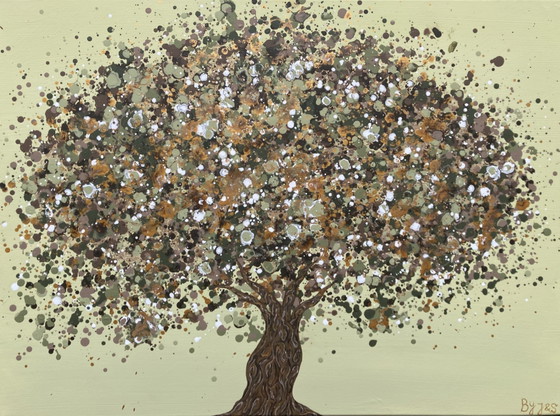 Image 1 of Hand-painted Tree of Life painting ByJ&S