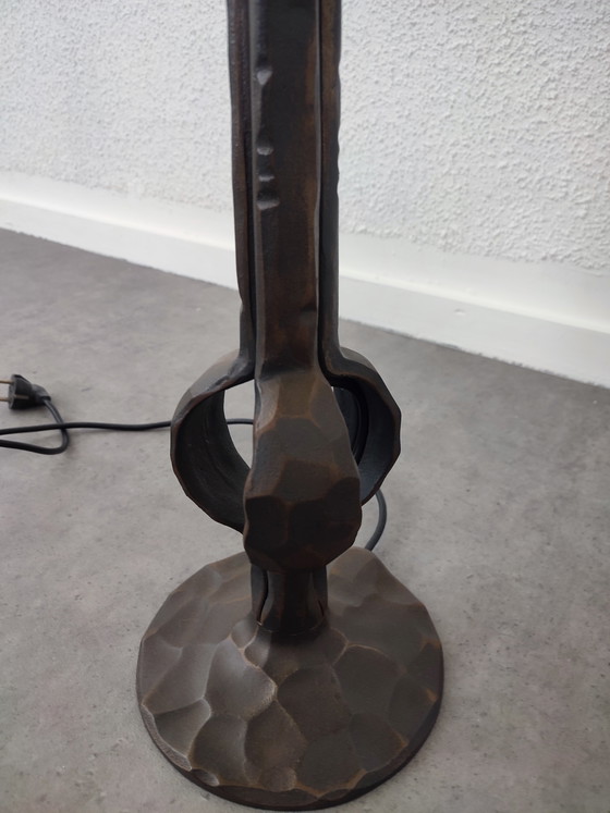 Image 1 of 1970S - cast iron - BRUTALIST lamp 