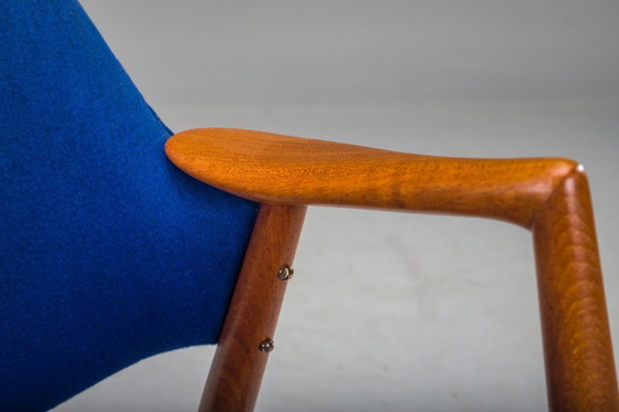 Image 1 of Fauteuil in blauw en teak van Alf Svensson voor Dux, 1960