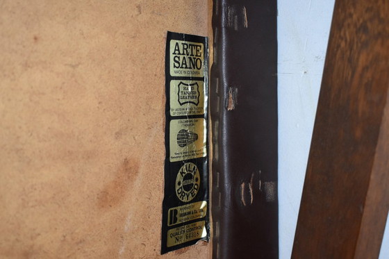 Image 1 of Paar lederen loungestoelen met kruk van Arte Sano, Columbia 1960