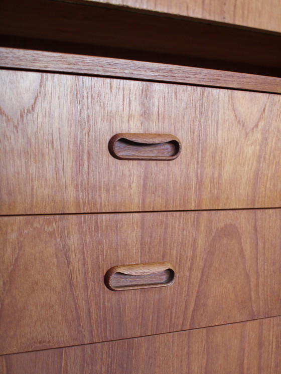 Vintage Deens wandmeubel in teak met secretaire – Wandkast, Wood (photo 11 of 13)