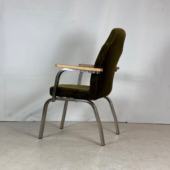 Image 1 of Brutalista Green Oak Armchair, 1960s