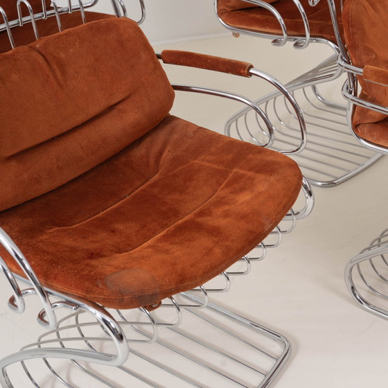 SET DI QUATTRO SEDIE GASTONE RINALDI PER RIMA, ITALIA – Mobili, Chrome, Suede, Mid Century Modern (photo 5 of 5)